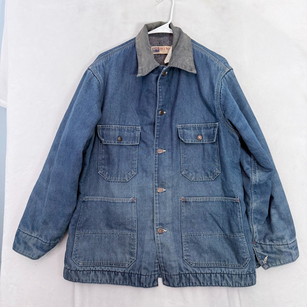 Vintage Big Mac Denim Chore Coat Mens 40 Blue Blanket Line Workwear